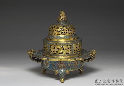 图片[2]-Incense burner in cloisonne enamels with chi-dragon handles and a Jingtai reign mark, Ming dynasty, early 17th century-China Archive
